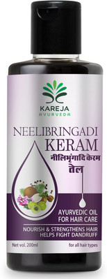 KAREJA AYURVEDA Neelibringadi Keram Hair Oil For Premature Greying And Reduces Dandruff Hair Oil(200 ml)