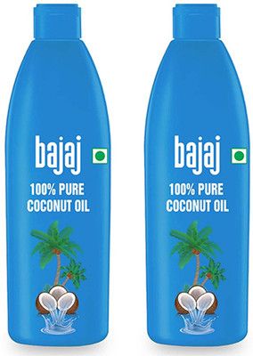 BAJAJ 100% Pure Coconut Oil Pack of 2 Made with Premium Grade 1 Quality Coconuts Hair Oil(1200 ml)