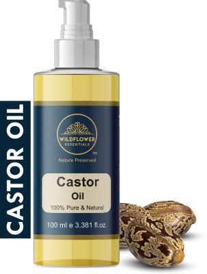 Wildflower essentials Castor Oil Cold Pressed For Hair, Beard, Eyebrow growth, Skin Health, Dandruff Hair Oil(100 ml)