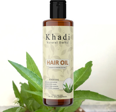khadi natural herbal Bhringraj Hair Oil | Enhances Hair Growth | Parben & Mineral Oil Free Hair Oil(100 ml)