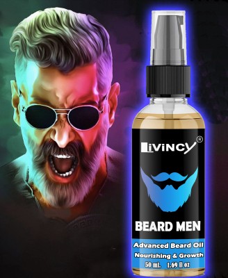 Livincy Best Beard Growth Oil - Nourishment & Strengthening, No Chemicals  Hair Oil(50 ml)