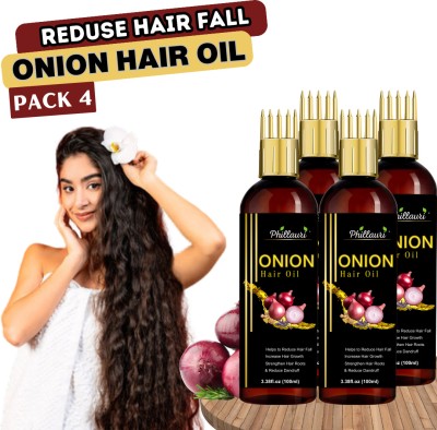 Phillauri Onion Hair Oil For Soft and Strong Hair Growth Oil and Reduces Hairfall Hair Oil(400 ml)