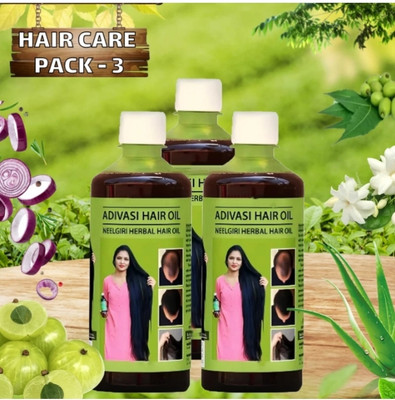 Adivasi ,NEELGIRI, HERBAL HAIR Hair Oil 100ML+100ML+100ML PACK OF 3 Hair Oil(300 ml)