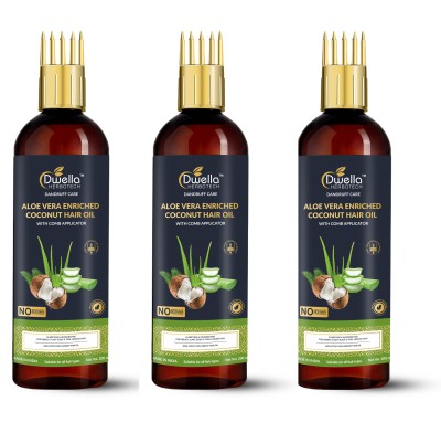 DWELLA HERBOTECH Aloe Vera Enriched Coconut Hair Oil (Pack Of 3) - For Hair Growth - For Dry Hair Hair Oil(600 ml)