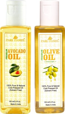 PARK DANIEL Organic Avocado oil and Olive oil combo pack of 2 bottles of 100 ml(200 ml) Hair Oil(200 ml)