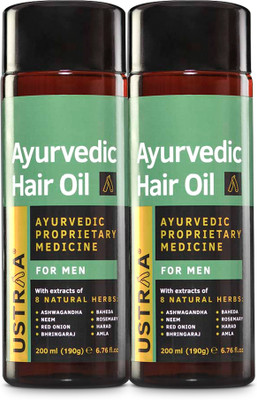 USTRAA Ayurvedic Hair Oil - 200 ml x 2 | Controls Hair Fall & Fights Dandruff Hair Oil(400 ml)