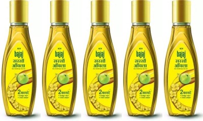 BAJAJ Sarson Amla Hair Oil ,80 ml x Pack of 5 Hair Oil(400 ml)