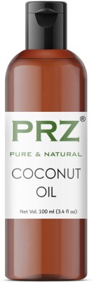 PRZ Coconut Extra Virgin Cold Pressed Carrier Oil (100ML) - Pure Natural For Aromatherapy Body Massage, Skin Care & Hair ReGrowth Hair Oil(100 ml)