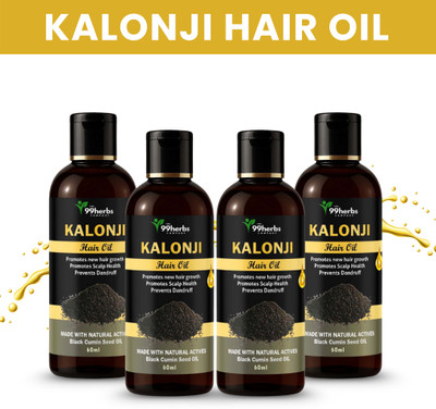 The 99 Herbs Company Kalonji Hair Oil 60ml (Pack of 4) for Hair Growth & Hair Fall Control Hair Oil(60 ml)