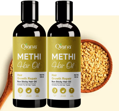Qiana Methi Hair Oil – Treats Breakage & Split Ends - Pack of 2 Hair Oil(100 ml)