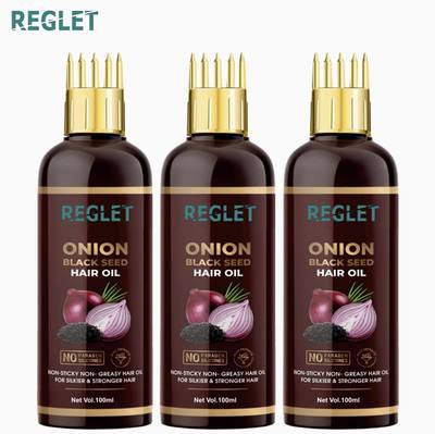 REGLET Onion Hair Oil - Black Seed Onion Hair Oil - WITH COMB APPLICATOR -  Hair Oil