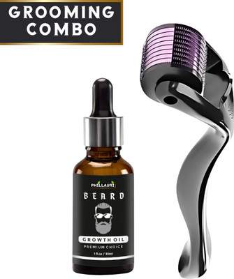 Phillauri Beard Oil for Boost & Strength | Beard Softener | Beard Care With Derma Roller Hair Oil(30 ml)