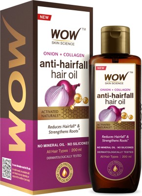 WOW SKIN SCIENCE Onion & Collagen Anti-Hairfall Hair Oil | Nourishes Scalp & Stimulates Roots Hair Oil(200 ml)