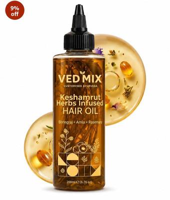 Hairlusy Keshamrut Herbs Infused Ayurvedic Hair Oil With Bhringraj, Amla & Rosemary Hair Oil(200 ml)