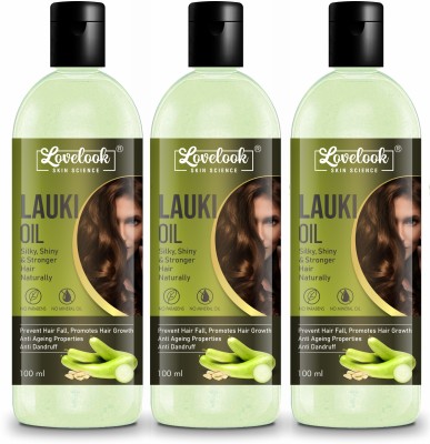 Lovelook Natural Lauki Oil for Hair Growth, Long and Strong - Pack of 3 Hair Oil(300 ml)