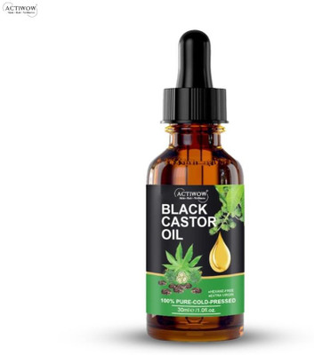 ACTIWOW Black Castor Oil For Beard & Hair Nourishment Hair Oil(30 ml)