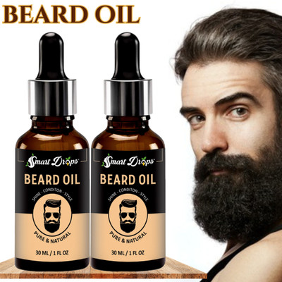 smartdrops Beard Nourish & Growth Oil - Deep Conditioning for Fuller, Softer Beard Hair Oil(60 ml)