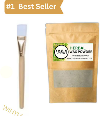 Winym Herbal Brown Wax Powder with Brush | Instant Herbal Hair Removal Powder(100 g)
