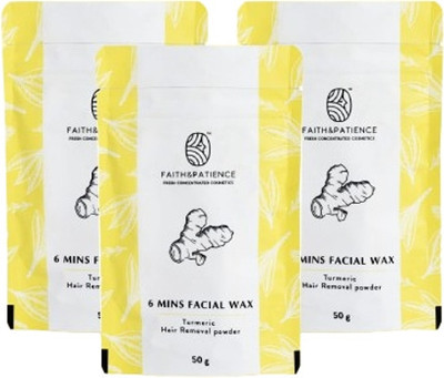 Faith & Patience Turmeric Facial Wax Powder-6 Minute Painless Herbal Wax Powder Wax(150 g)