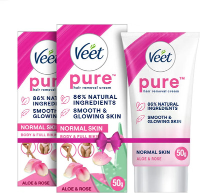 Veet Pure Hair Removal - Normal Skin Cream 50g,Set Of 2 Cream Cream(100 g)
