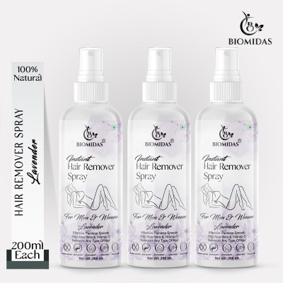 Biomidas Hair Removal Spray (Lavender Fragrance) 200ML (Pack Of 3) Spray(600 ml, Set of 3)