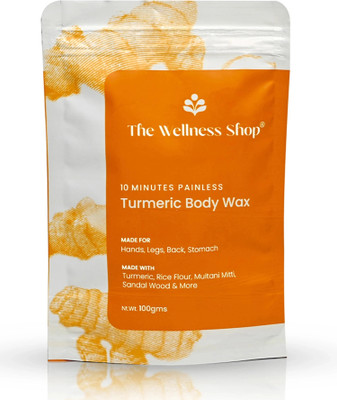 The Wellness Shop Turmeric Full Body Wax - 10 Minute Painless Herbal Hair Removal - Valentine Gift Powder(100 g)