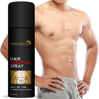 7days natural Hair Removal Cream Spray for Men Chest, Back, Legs, Arms & Intimate Area Spray(200 ml)