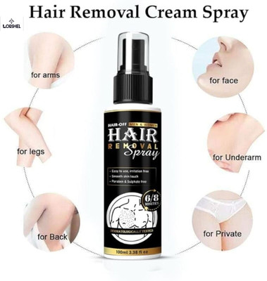 LORSHEL Hair Removal Spray | Safe for Daily Use, Convenient Spray Application Spray(100 ml)