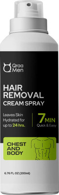 Qraa Men Hair Removal Cream Spray| Painless Body Hair Removal Powder Spray For Men's Spray(200 ml)