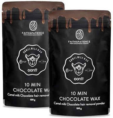 Faith & Patience Chocolate Hair Removal Powder - 10 Min Full Body Wax combo of 2 Wax(200 g, Set of 2)