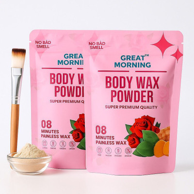Great Morning Painless Body Wax Powder for Men & Women – 150g (100g + 50g Free) Powder(200 g, Set of 2)