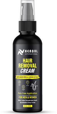 Av Herbal International Hair Removal Cream for Men & Women With Aloe Vera & Lemon Extract Spray(120 g)