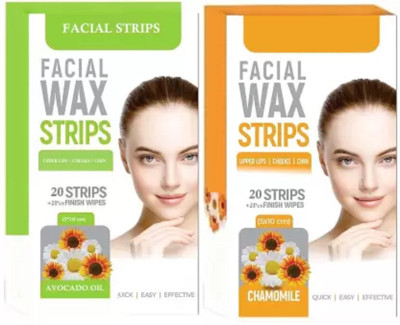 Latixmat Painless & Easy To Use Wax Facial Strip Strips Strips(20 g, Set of 2)