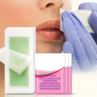 YAWI Facial Wax Strips with Cleansing Wipes for Instant Hair Removal Strips(10 g)