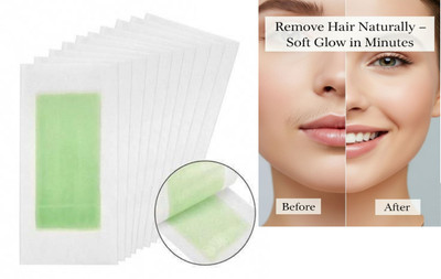 AFARAXIA Facial Wax Strips|With 2 Finish Wipes|Face,Upper Lip,Chin,Underarms &Forhead Strips(20 g)