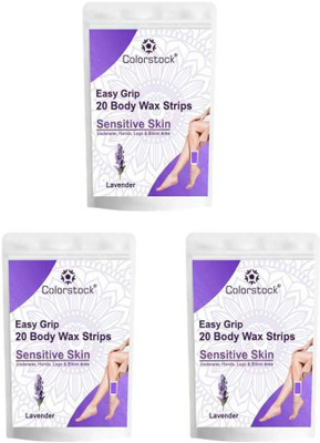 Colorstock Full Body Wax Strips For Sensitive Skin Strips For Womens Strips Strips(60 Strips, Set of 3)