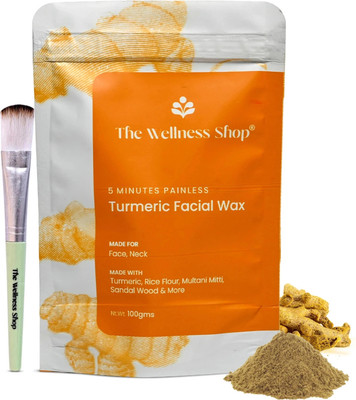 The Wellness Shop Turmeric Facial Wax Powder-5 Minute Painless Herbal Wax Powder 100g Pack Of 1 Powder(100 g)