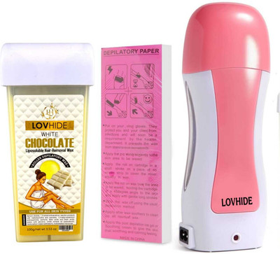 LOVHIDE Roll-On Wax Warmer machine with Wax Warmer,Refill Cartridges & Strips(Pack Of 3) Wax(100 ml)