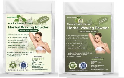 SHREE EXIM Herbal Hair Removal Arabian Jasmine And Custard Apple Wax Powder Wax(200 g, Set of 2)