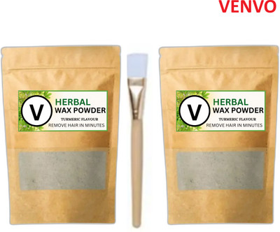 venvo Herbal Hair Removal Wax Powder – 2 Pack + Brush Powder(200 g, Set of 2)