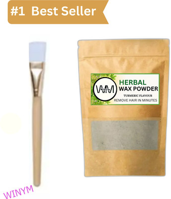 Winym Herbal Brown Wax Powder with Brush | Herbal Hair Remover Natural Pack Powder(100 g)