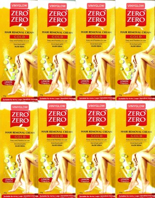 VINYGLOW ZERO ZERO HAIR REMOVAL CREAM GOLD EASY AND PAINLESS TO USE 50GM PACK OF 8 PSC Cream(400 g)