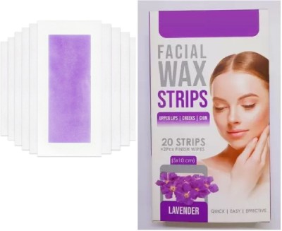 HUZURLU Facial Wax Strips 20+2 facial vibe Face Hair Remover for Women Small Wax Purple Wax(20 g)