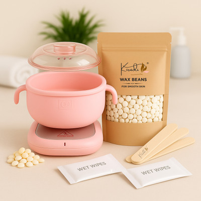 KIRUDI Silicon Wax Heater with White Chocolate Wax Beans Smooth & Silky Hair Removal Wax(1000 g)