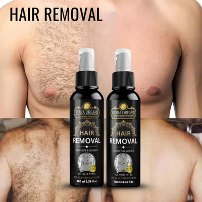 KYARA DREAMS Hair Removal CreamSpray for Men & Women | For Thick Hair | Chest, Legs, Intimate Spray(200 ml, Set of 2)