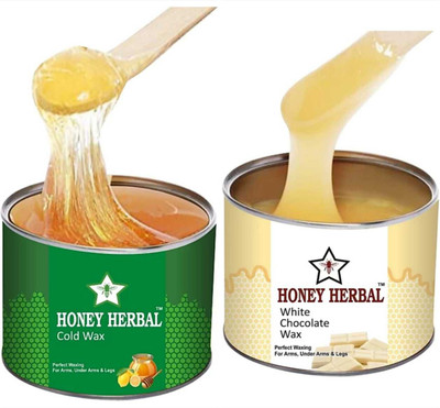 HONEY HERBAL Best Hair removal wax for smooth waxing on arms,legs and under arms(cold+ white chocolate wax 1200 gm)pack of 2 Wax(2400 g)