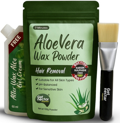 Get Nectar Happiness Aloevera Wax Powder for Hair Removal, Pain-Free Safe for Bikini & Face Powder Powder(160 g)