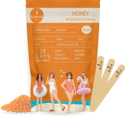 Eleve Hair Removal Brazilian Hard Wax Beans for Hand , Lag And Bikini Areas Honey Wax(50 g)