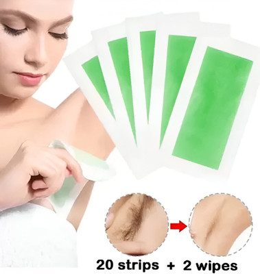 Rudvya Hair Removal Wax Strips Paper For Leg Body Facial Hair Strips Strips(20 g, Set of 20)