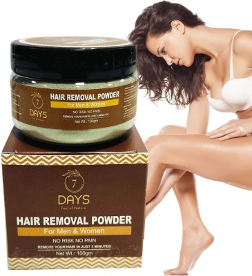 7 Days Pure Hair Removal Powder Three in one Use For Powder D-Tan Skin, Removing Hair Cream(100 g)